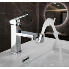 햄부케 워터탭 세면대 720도 각도조절 듀얼분사 수도꼭지, 1개