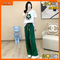 純棉短袖運動休閒套裝女夏季韓版寬鬆時尚減齡闊腿褲兩件套