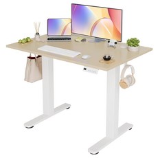 Claiks 스타일 높이조절 모션데스크 전동 컴퓨터 책상 공부 사무용 스탠드 테이블, 자연