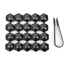 20PCS 21mm 19mm 자동차 타이어 스크류 캡 너트 휠 자동 허브 나사 보호 방지 커버 액세서리 Tuercas Para Llanta, 19mm Black 20pcs