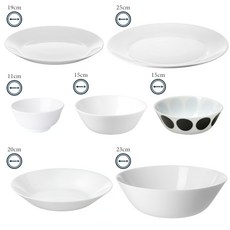 이케아 강화유리 식기 접시 그릇 7종 화이트 오프스타트, 그릇(15cm), 1개