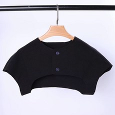 어깨 넥 목 워머 보온 방한 보호대 수면 중년 보호 산모 월 남녀 조끼 따뜻한 잠자는, A. 얇은 원단 한 겹 검정색