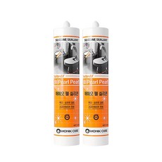 원익큐브 바이오 반짝이 펄실리콘 욕실 주방 방수 실란트 25개 화이트펄 [박스판매], 2개