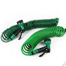 세차용 호스 늘어나는 다기능 정원용 코일형 호스 분사기 고압 스프링형 원예용 일체형 확장형 컴팩트, 10M