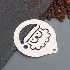 커피아트 라떼아트틀 스텐실 커피용품 모양내기 케이크, 1개, 20. 만화 산타클로스