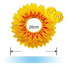 웃긴 마스크 운동회 졸사 모자 해바라기 가면 관종템, 1개, 58cm 8cm 스마일 페이스 손목 장식