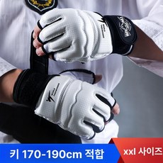 태권도 손등 보호대 겨루기 스파링 권장 손목 보호장구, 손 보호대 화이트 XXL 170-190cm
