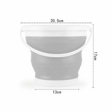 熱賣折疊水桶 手提可伸縮塑料 家用便攜式加厚旅行戶外車載洗車桶 釣魚桶 P1, 小號水桶3L-灰色【送掛鉤】