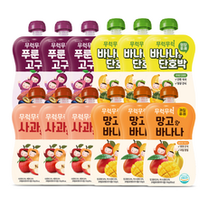무럭무럭 과일퓨레 알뜰팩 모음, 100g, 12개, 사과배/망고바나나/푸룬고구마/바나나단호박