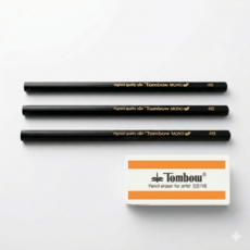 톰보우 모노J 연필 4B (3개입) + 지우개 (1개입)
