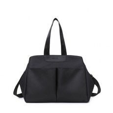 휴대용 아기보온 캔버스 기저귀가방 대용량 가벼운 방수 기저귀가방 방숄더백, 블랙