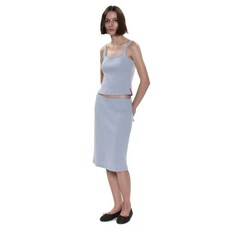 매장정품 파르티멘토 PARTIMENTO WOMEN PWC 레이스 트림 아일렛 미디 스커트_스카이 PWC-2531SK 688246
