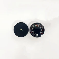 ​미니 원형 온도계 플라스틱 방수 다이얼 사무실 가정 실내 실외용 20mm 스케일 고정밀 도구, [02] 2pcs