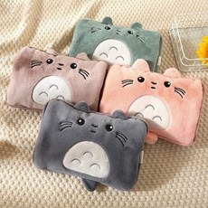 龍貓熱水袋充電防爆暖手寶毛絨插手暖腹多功能電熱水袋, 小熊款粉色,未注水發貨送充電線注水工具, 1個