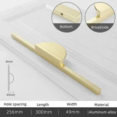 현대 간단한 황금 청동 라운드 카운터 캐비닛 도어 서랍 손잡이 가구 핸들 주방 찬장 도어 하드웨어를 처리, 11 Golden-300mm
