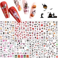 저자극 보습 제품 수분보충 스킨케어 겨울 보습크림 건성 피부용 로션 할로윈 네일 스티커 자체 접착 귀여운 스타일 호박 유령 네일 아트 데칼 3D 디자인 할로윈 스티커 장식 얼굴