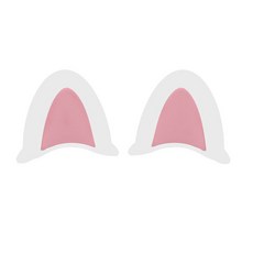 찬움컴퍼니 오토바이 헬멧 꾸미기용 부착형 귀 장식, 고양이, 화이트+핑크 2개