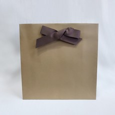 컬러 리본쇼핑백 5p, 1개, 브라운리본