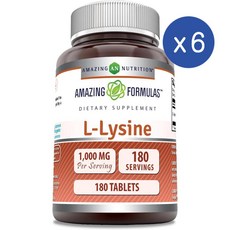 어메이징 뉴트리션 엘 라이신 1000mg Amazing Nutrition L-Lysine, 6개, 180정