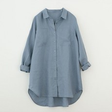 Queen & joy 寬鬆版型口袋亞麻襯衫
