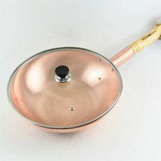 두꺼운 구리팬 후라이펜 팬 주방두꺼운 브론즈 26cm 소테팬, V. 36CM 구리 손잡이 뚜껑O