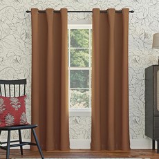 106999 SUN 선캡 Zero 이스턴 고메 암막 커튼 40\" x 63\" 데님 블루