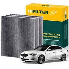 하이필터 현대 기아 자동차 활성탄 에어컨필터, 3개, 더 뉴 K7 (VG PE) HI-B002