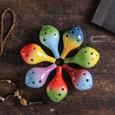 陶笛 六孔初學入門演奏樂器 中音陶笛附教材小龜 桃園出貨, 星空陶笛【專業款】送書+彩盒+掛繩, 1個