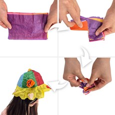 JL매직 찢어진 종이가 마술처럼 멋진 모자로 변하는 매직 페이퍼햇(Paper Hat)V2(종이모자(12개입)), 1세트
