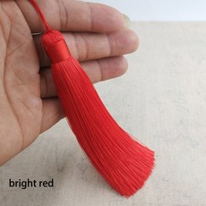 펜던트 홈 데코용 맞춤형 폴리에스터 술 행잉 링 포함 실크 재봉 뱅 장식 키 12cm, bright red, 1개