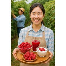 [디어브릭스] 4차완판! 산지직송 고당도 프리미엄 국내산 생 산딸기 라즈베리 백화점 고급 카페 레스토랑 납품용 업소용, 1개, [새콤달콤] 생 산딸기 라즈베리 500g