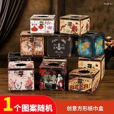 빈티지 보석함 나무 상자 인테리어 앤틱 S 인테리어 디자인R 수납 보관함 소품, H. 사각형 티슈 상자무작위 패턴, H. 사각형 티슈 상자무작위 패턴