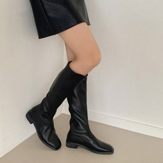 곰블리 브랜드관 / 스판 하비 통굽 삭스 스퀘어 롱 부츠 3cm