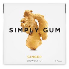 Simply Gum 천연 츄잉껌 (생강 15개 (1팩)), 1개