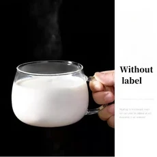 350ml 편지 투명 크리 에이 티브 유리 커피 차 머그잔 디저트 아침 우유 컵, 301 400ml, Without label, 1개