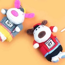 커플 필드 캐릭터 아이템 1구 라운딩 골프공 케이스 인형투 볼주머니 여성 용품 봉제인, 원볼그레이, 원볼그레이