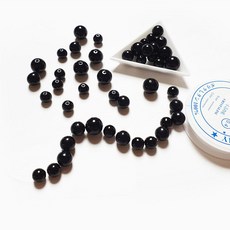 블랙 아크릴 검정 구슬 비즈 공예 재료 다꾸 팔찌 핸드폰줄 만들기 재료 [7size], 8mm 20개