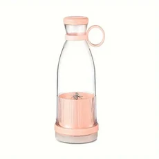 380ML 주서기 USB 충전식 블렌더 신선한 과일 휴대용 주스 병 미니 빠른 전기 스무디 아이스 메이커, 02 pink