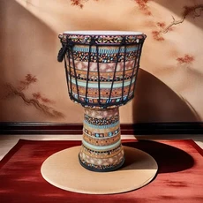 2025년형 9인치 아프리카 드럼 성인 어린이 초보자 전문 타악기 양가죽 페이스, 02 Style B-With Rope