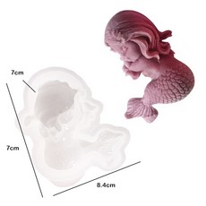 실리콘 몰드 슬리핑 쉘 인어 양초 금형 DIY 인체 만들기 비누 캘리 수지 선물 공예 용품 홈 데코, [03] Mermaid C, 1개