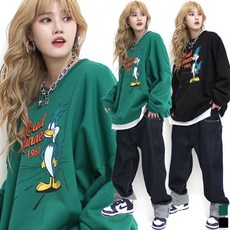 통통마녀 ] 러너 레이어드 맨투맨 2컬러 / 남여공용 / 120 kg까지 착용 / 오버사이즈 [ 기모 포함 판매 ]