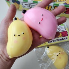 도쿄 바나나빵 말랑이 바나나말랑이 과일주물럭, 색상별, 2개