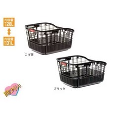 日本OGK 單車 後置籃子 自行車菜籃 寵物籃 置物籃 可拆 可提 黑色, 1個
