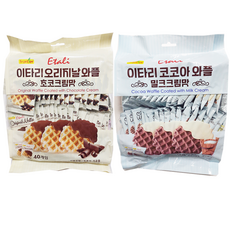이타리 와플 초코크림맛_밀크크림맛, 1세트, 560g