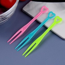 일회용 플라스틱 미니포크 위생포크 샐러드 빨강 다회용, 1개, 기본 구성품, 삼색 혼합 심플 3000개 6팩
