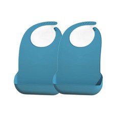 셀링온 성인 실리콘턱받이, 2개, 대형 블루