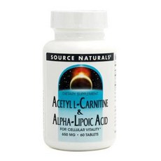 Source Naturals 소스내추럴스 아세틸 L-카르니틴 알파리포산 650mg 60 타블렛 카르니틴 영양제, Source Naturals 소스내추럴스 아세틸 L-카, 1개