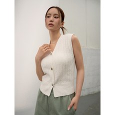 TOPTEN 탑텐 여성) 버튼 스퀘어 베스트_MTE3ES2901 MTE3ES2901 381694