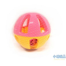 小胡玩具 拼色大號球鈴 鈴鐺球 嬰兒手抓球 兒童玩具, 隨機, 1個