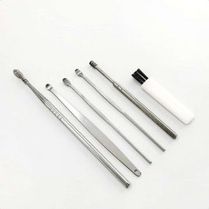 옛날귀이개 귀파개 스텐 귀이개 6종세트 귀후비개 보관케이스 스테인리스, 1개